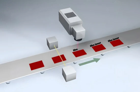 Data de produção de alta velocidade impressora a laser co2 laser 30w máquina de marcação a laser voador com separador de pacotes para a indústria alimentícia